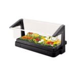 Cambro BBR480110 3-Pan Tabletop Food Bar w/ Sneeze Guard, Black